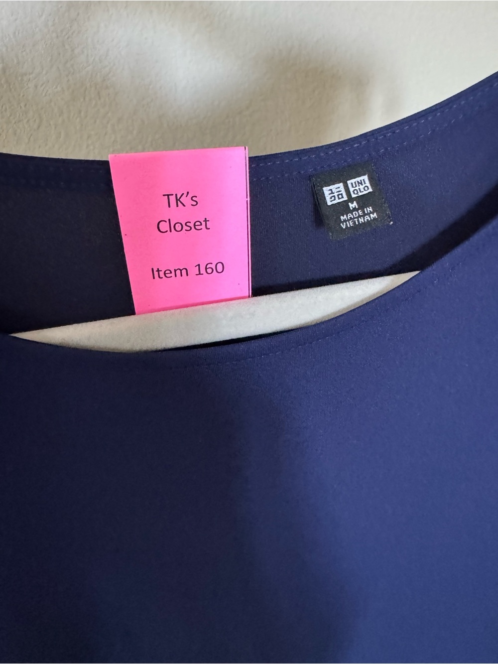 Uniqlo AIRism Navy Sleeveless Maxi Dress M GUC (160) - Picture 2 of 8